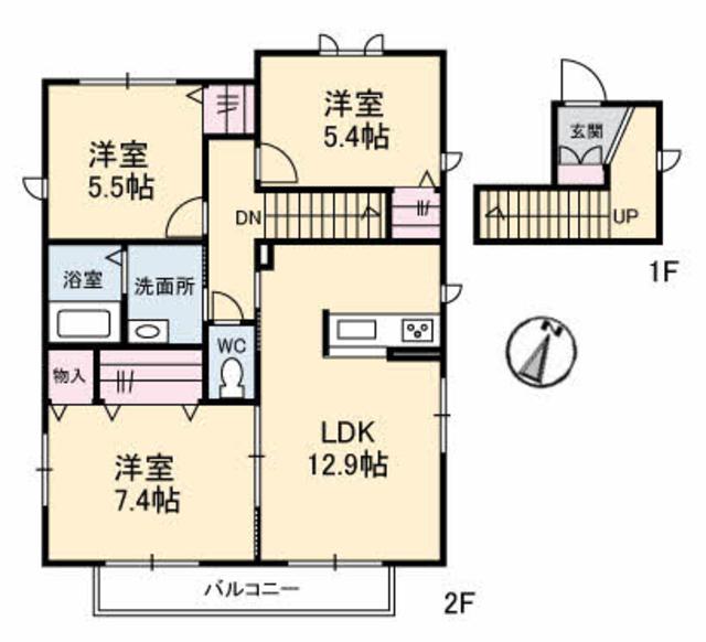 【ハウス　フロイデＡの間取り】