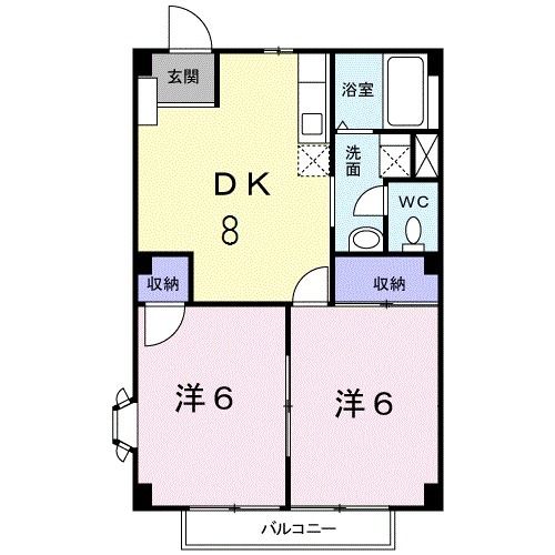 佐野市植上町のアパートの間取り