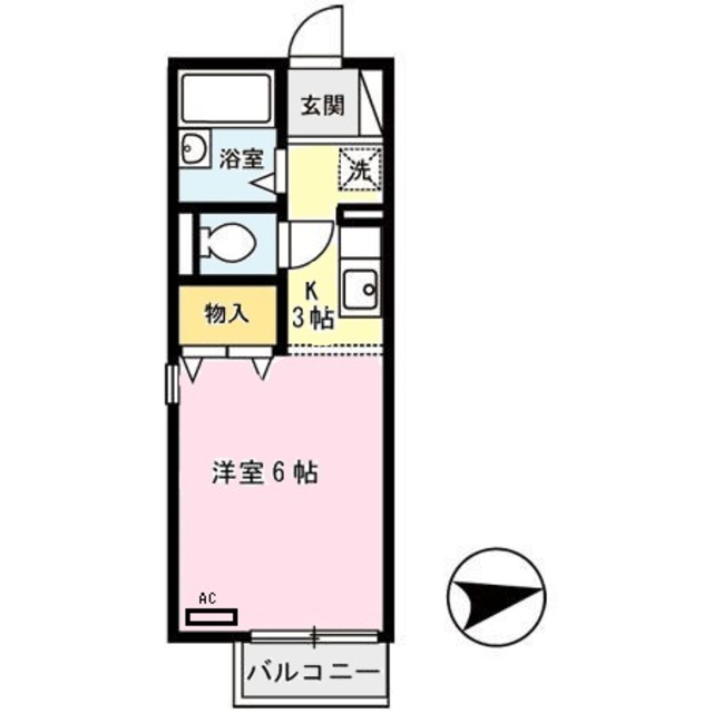 神戸市北区鈴蘭台南町のアパートの間取り