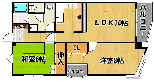 明石市相生町のマンションの間取り