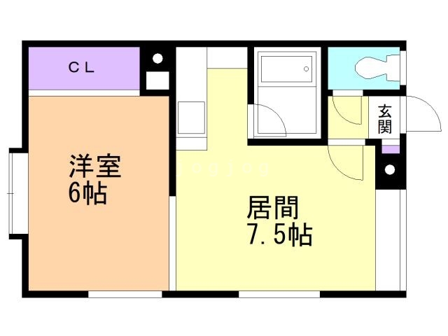 札幌市東区北四十五条東のアパートの間取り