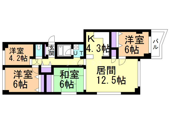 エクセレント月寒の間取り