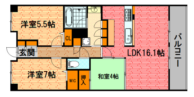 広島市西区井口のマンションの間取り