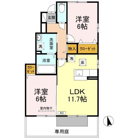 カーサ城北　C棟の間取り