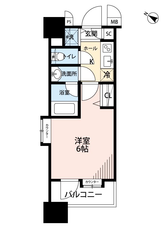 グランド・ガーラ横濱元町310号室の間取り