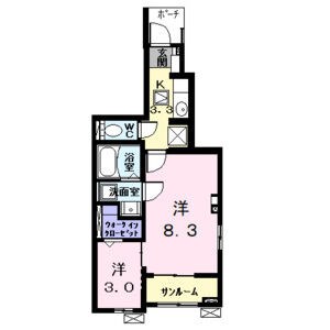 名古屋市中川区中郷のアパートの間取り