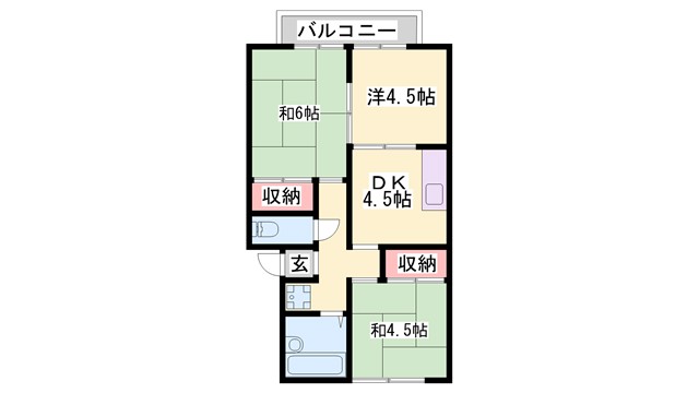 プレジール・沖　東棟の間取り