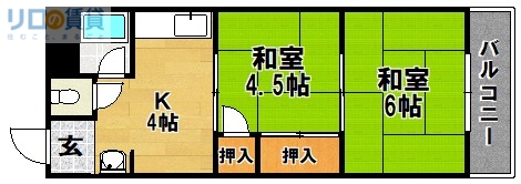 大阪市東淀川区相川のマンションの間取り