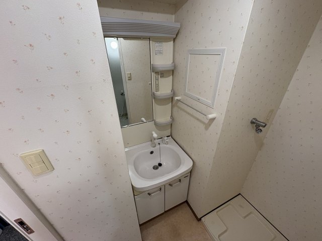 洗面設備　脱衣スペースもあります