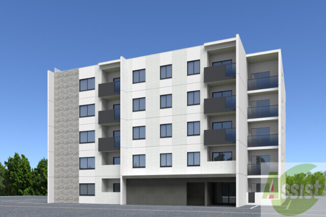 建物外観　外観予想パース　札幌市豊平区月寒１条「エフュート福住」