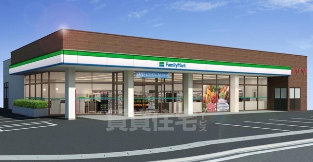 コンビニ　ファミリーマート　坪田リバーサイド（コンビニ）まで466m