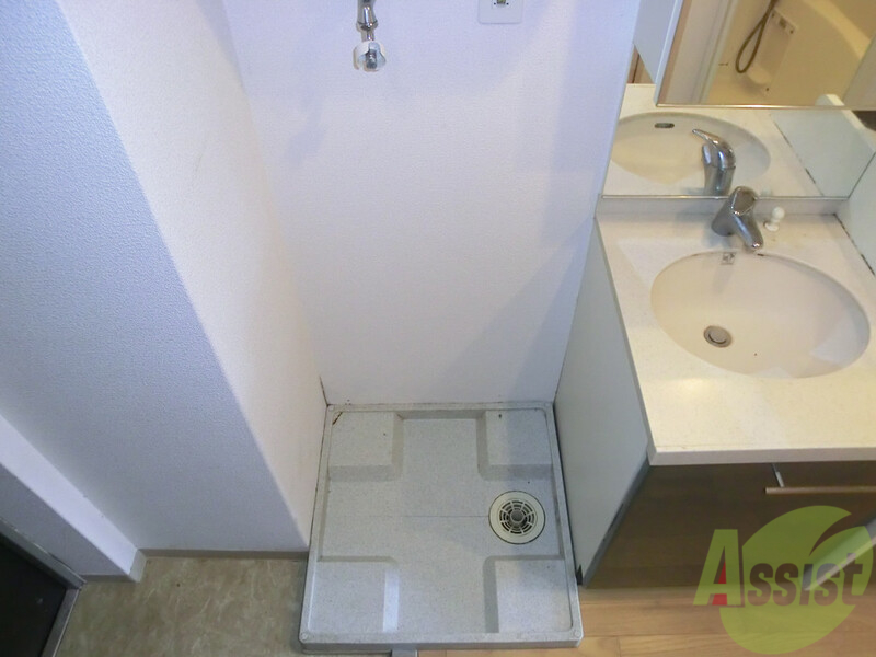 洗面設備　室内に洗濯機置き場もあるので便利です。