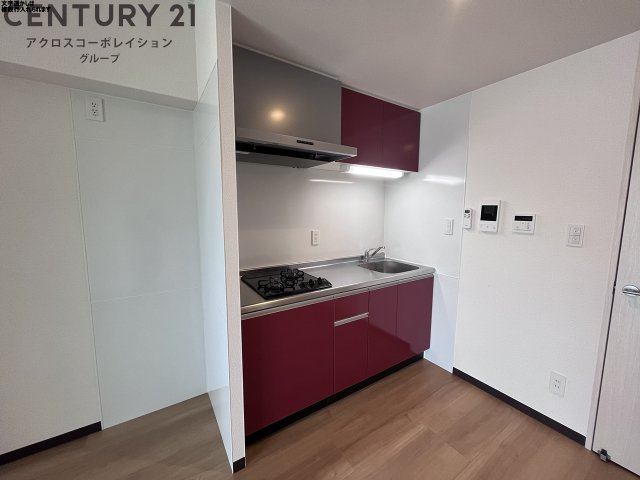 キッチン　2口ガスコンロ付で機能的なキッチンです！