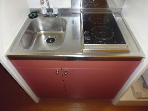 キッチン　２口のＩＨクッキングヒーター付。