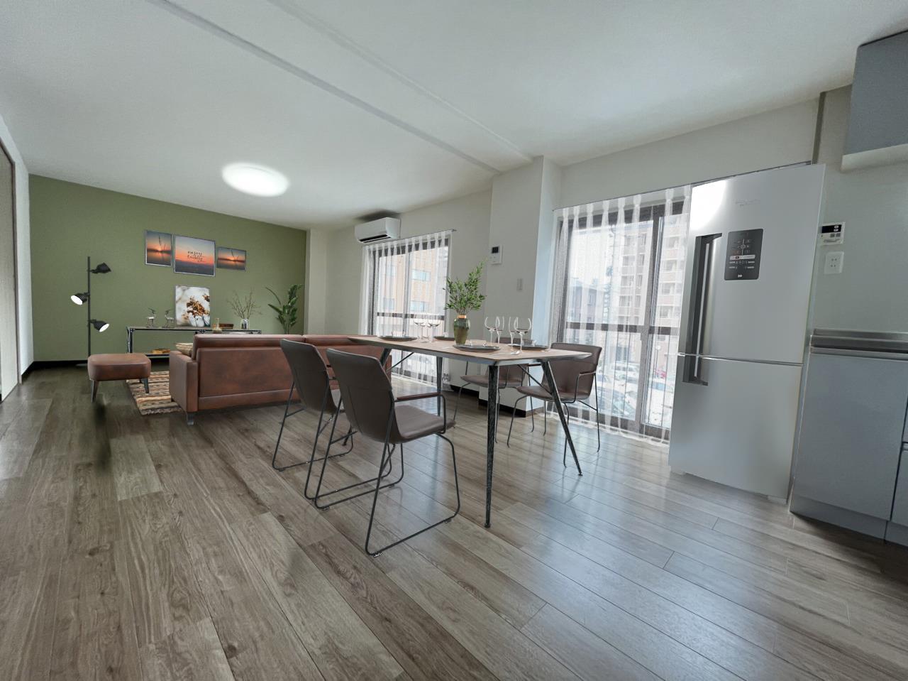 居室・リビング　掃出し窓が2ヵ所あり室内も明るいです♪