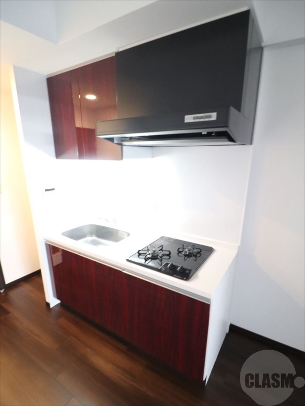 キッチン　２口コンロのシステムキッチン