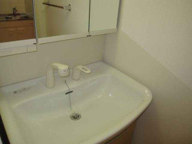 洗面設備　３面鏡・シャンプードレッサー付洗面