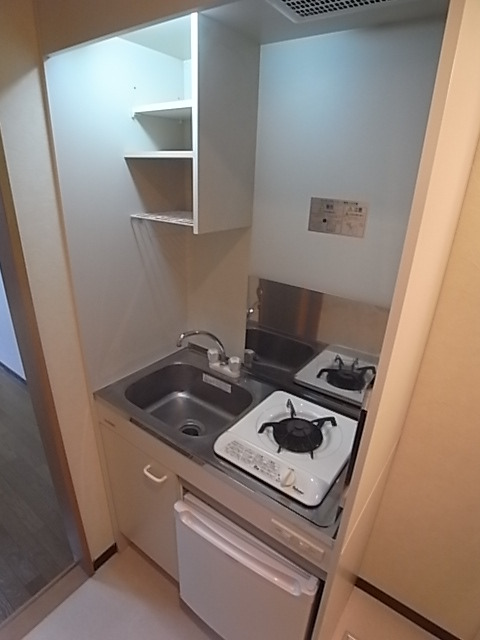 キッチン　単身物件では嬉しいガスキッチン