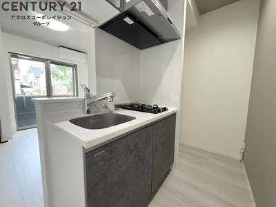 キッチン　2口ガスコンロ付で機能的なキッチンです！