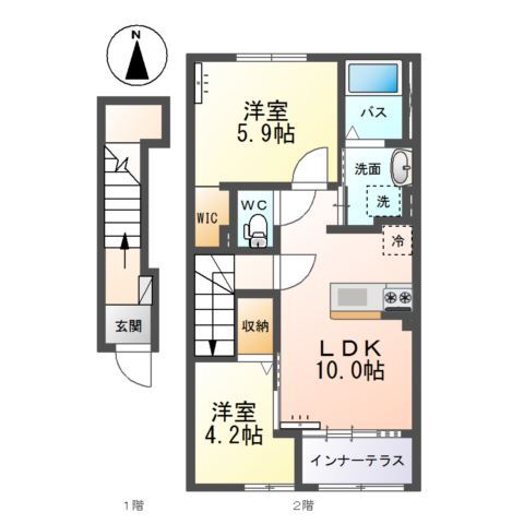 新発田市富塚町2丁目新築アパートの間取り写真