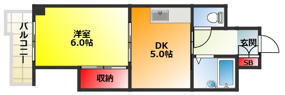 地下鉄今里筋線 瑞光四丁目駅 徒歩5分 7階建 築39年の間取り写真