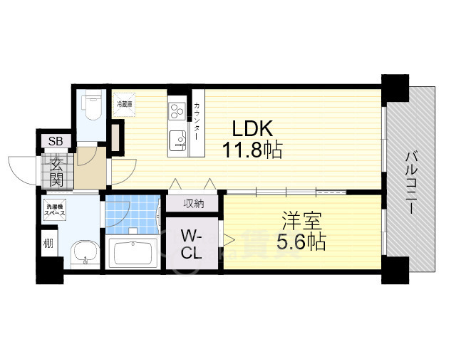 阪急京都線 正雀駅 徒歩12分 4階建 築3年の間取り写真