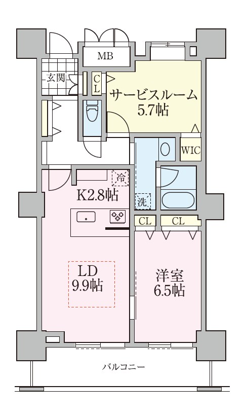 東京メトロ日比谷線 南千住駅 徒歩5分 39階建 築19年の間取り写真