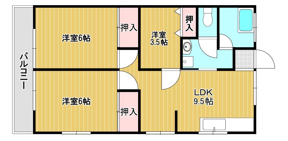 里中マンションの間取り