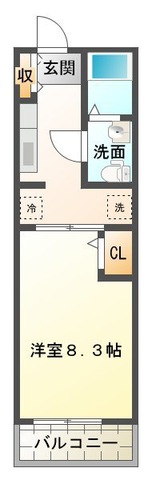 熊本市南区南高江のマンションの間取り