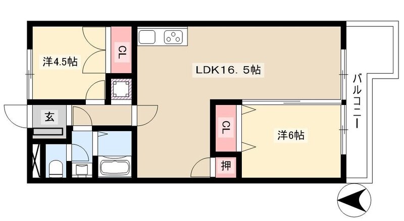 第二中柳ハイツの間取り