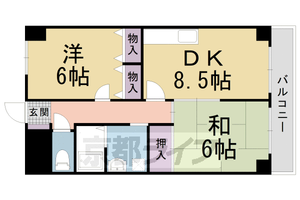 【京都市南区久世中久世町１丁目のマンションの間取り】