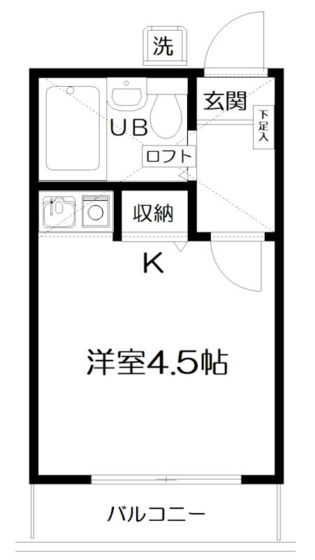 調布市富士見町のマンションの間取り