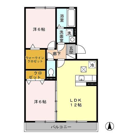 土浦市西根西のアパートの間取り