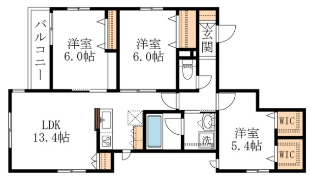 川越市中原町のマンションの間取り