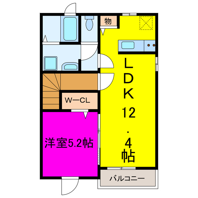 宍粟市山崎町段のアパートの間取り