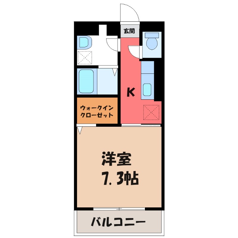 伊勢崎市福島町のマンションの間取り