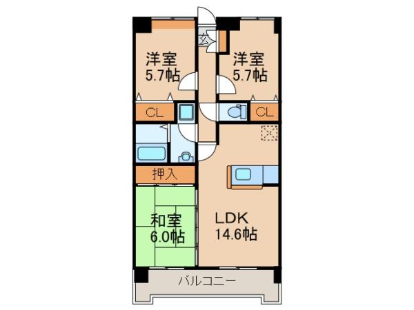 フレア・クレスト水城の間取り