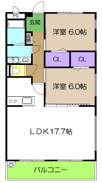 グランドール百石IIの間取り