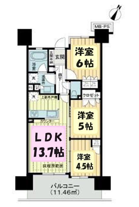 ライオンズ北浦和ステーションレジデンスの間取り