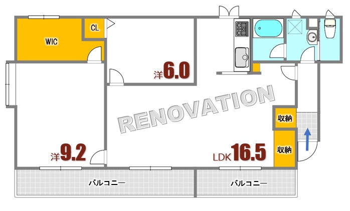 安芸郡海田町南つくも町のマンションの間取り