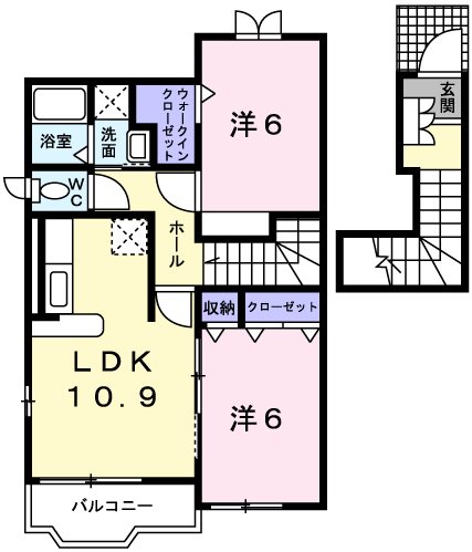 赤穂郡上郡町竹万のアパートの間取り