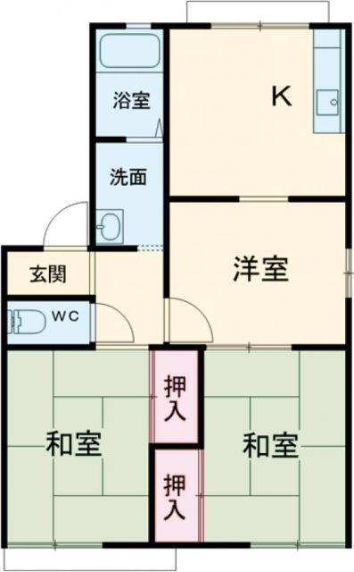 岸和田市八阪町のアパートの間取り