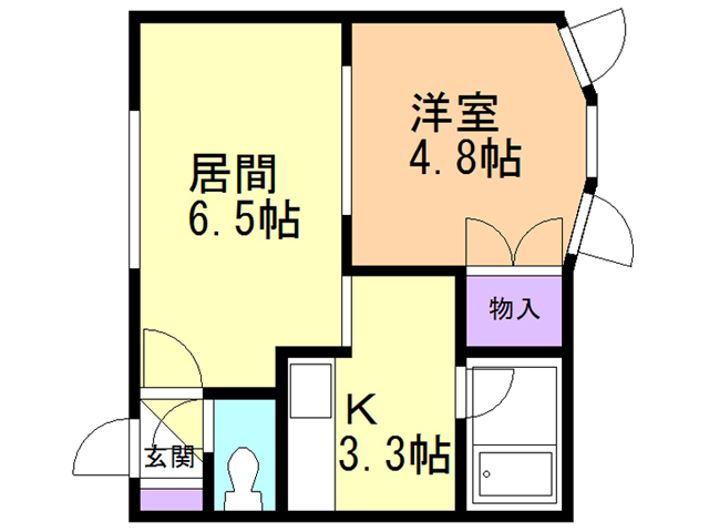 白老郡白老町大町のアパートの間取り