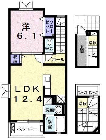 知多郡東浦町大字生路のアパートの間取り