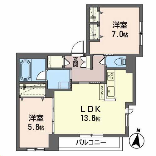 【コンフォール木町の間取り】