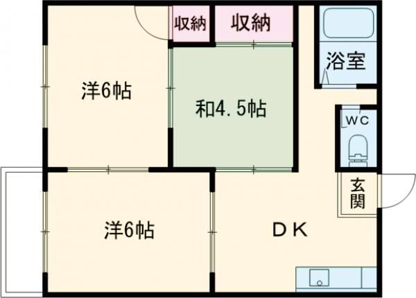 四日市市大字茂福のアパートの間取り