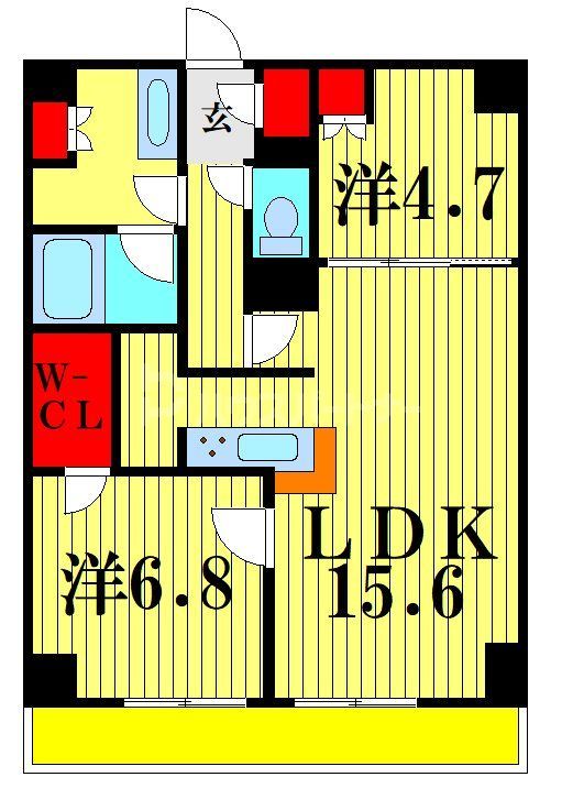 市川市市川のマンションの間取り