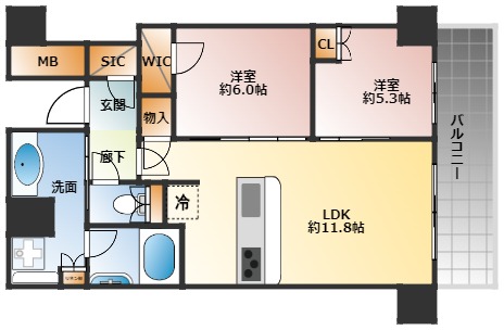 【シエリアタワー大阪堀江の間取り】