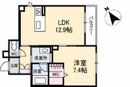 【広島市東区尾長西のアパートの間取り】