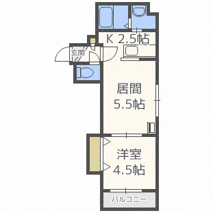 札幌市中央区北一条西のマンションの間取り